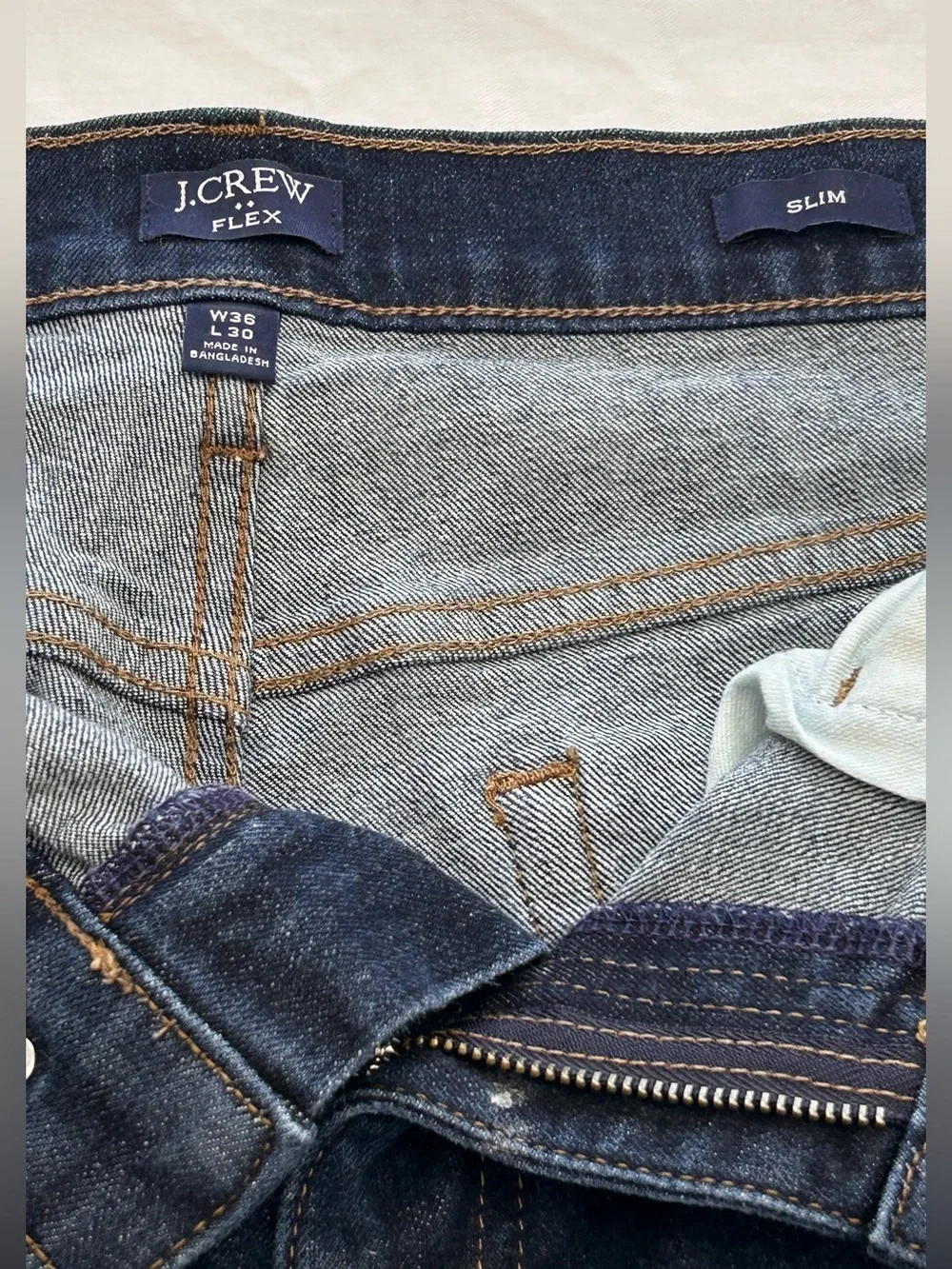 J.Crew Flex Slim Fit Men’s Jeans 36x30 Dark Wash Stretch Denim